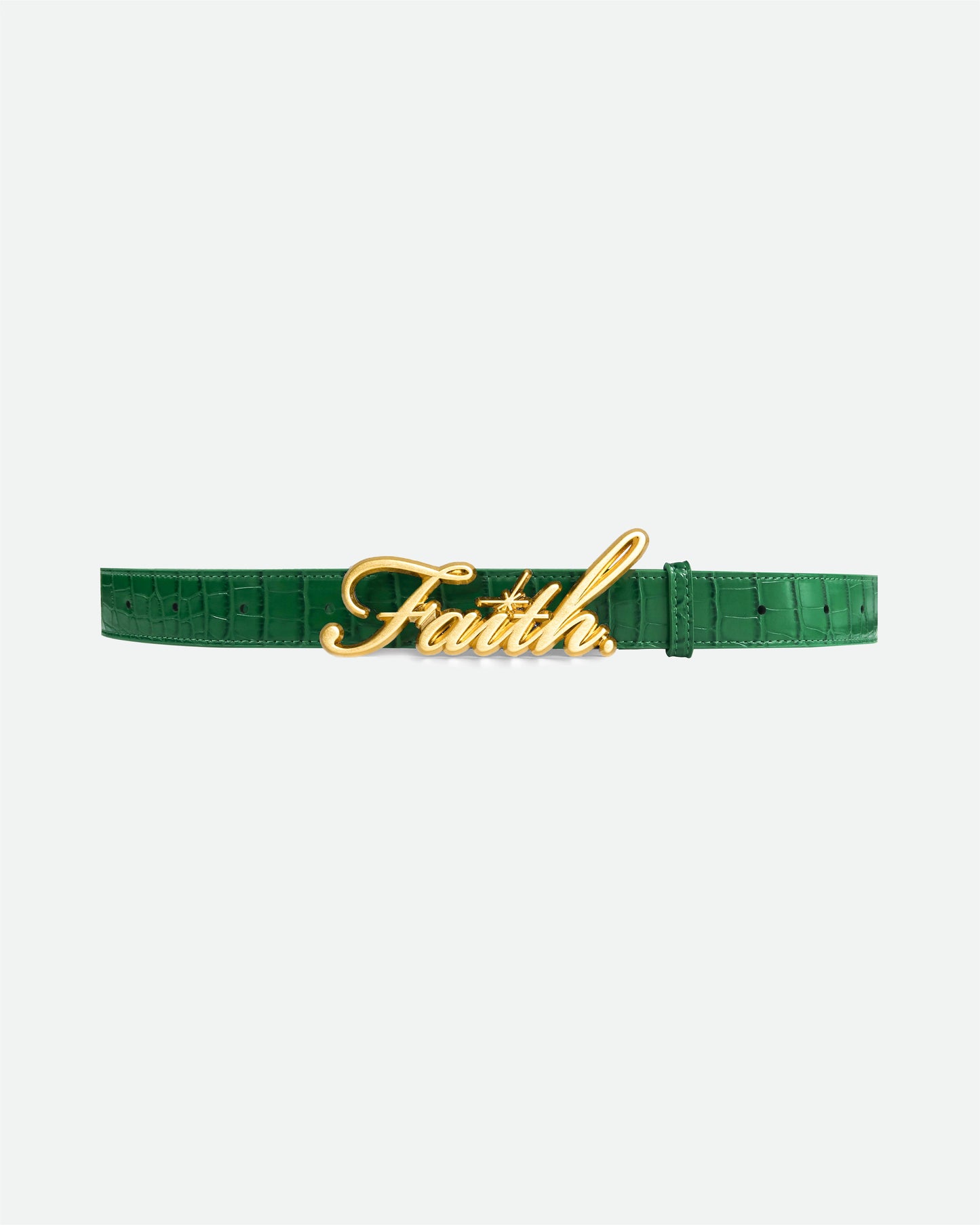 GREEN CROCODILE BELT