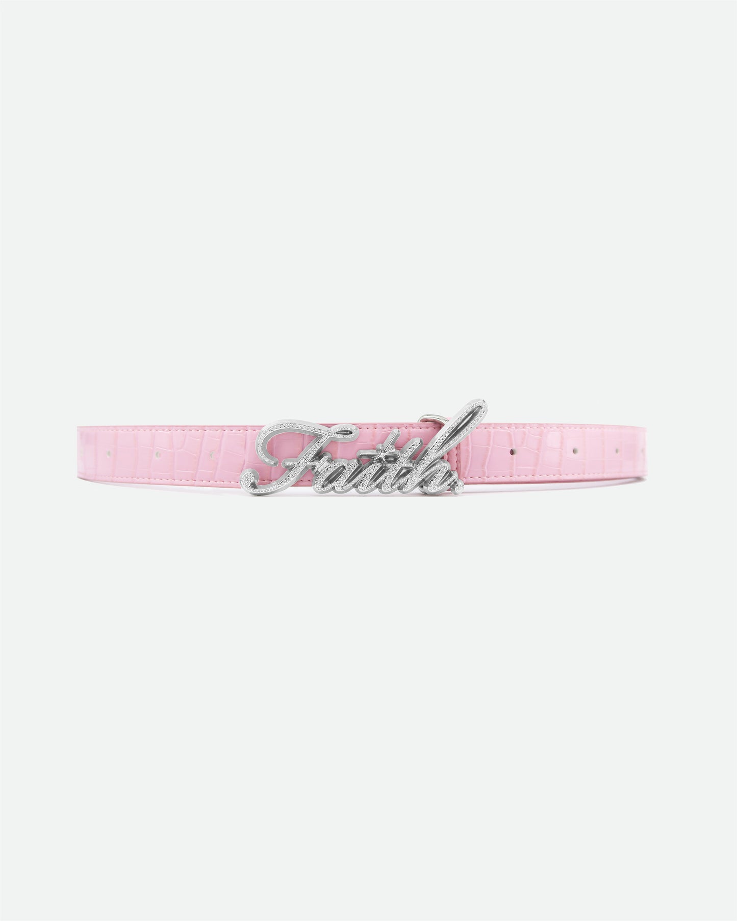 PINK CROCODILE BELT
