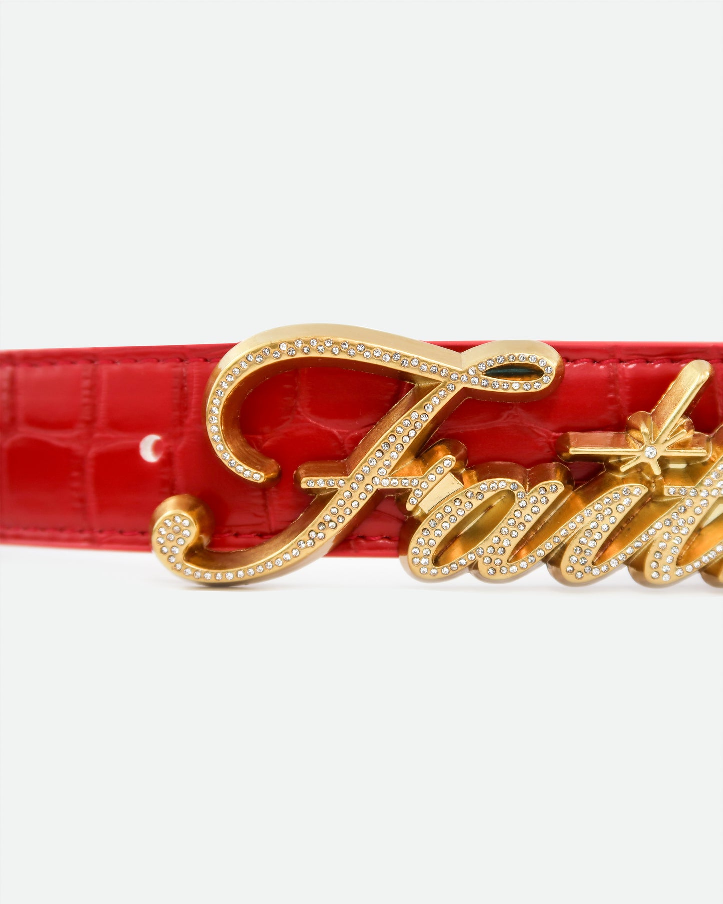 RED CROCODILE BELT