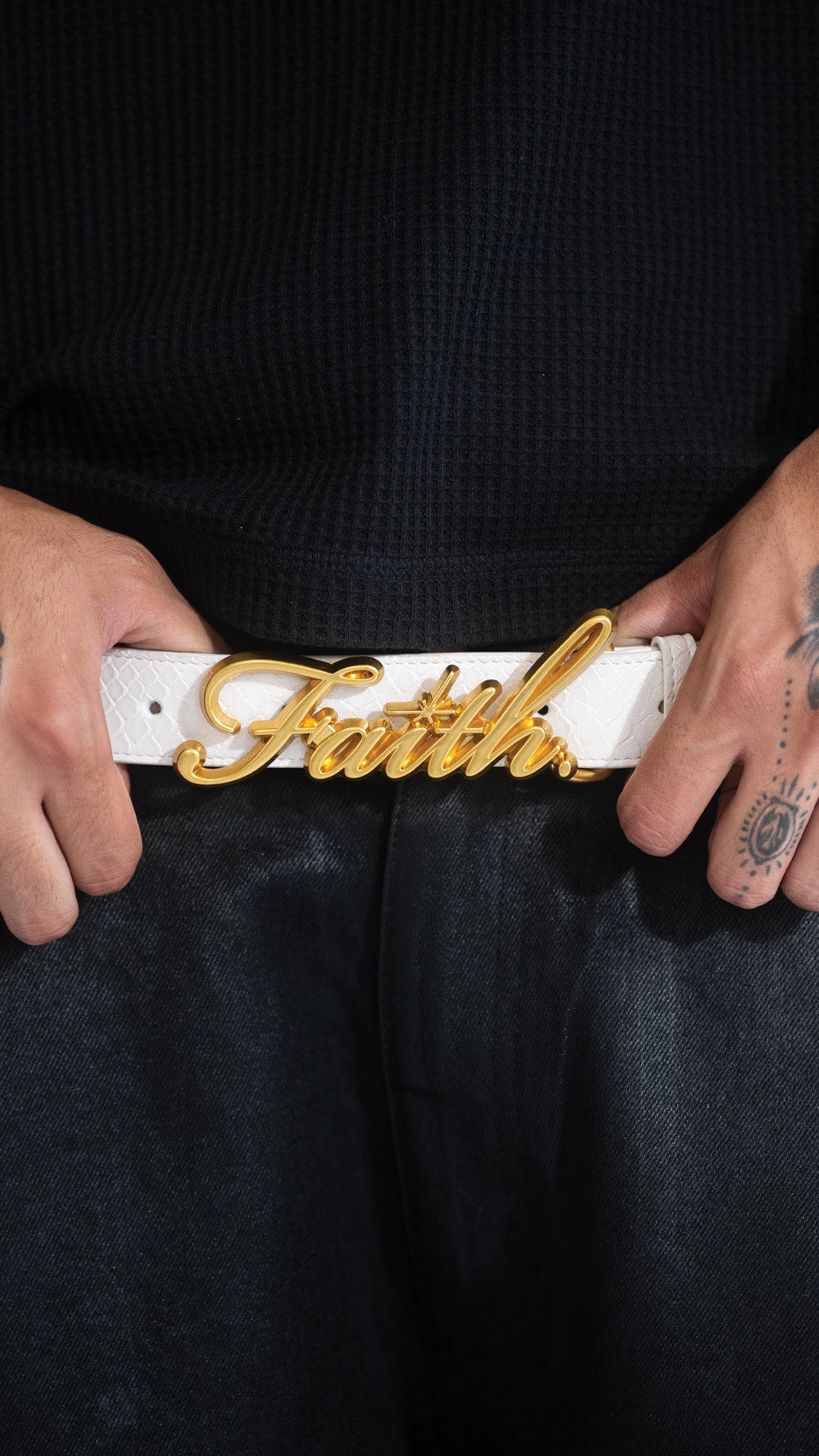 WHITE SNAKESKIN BELT