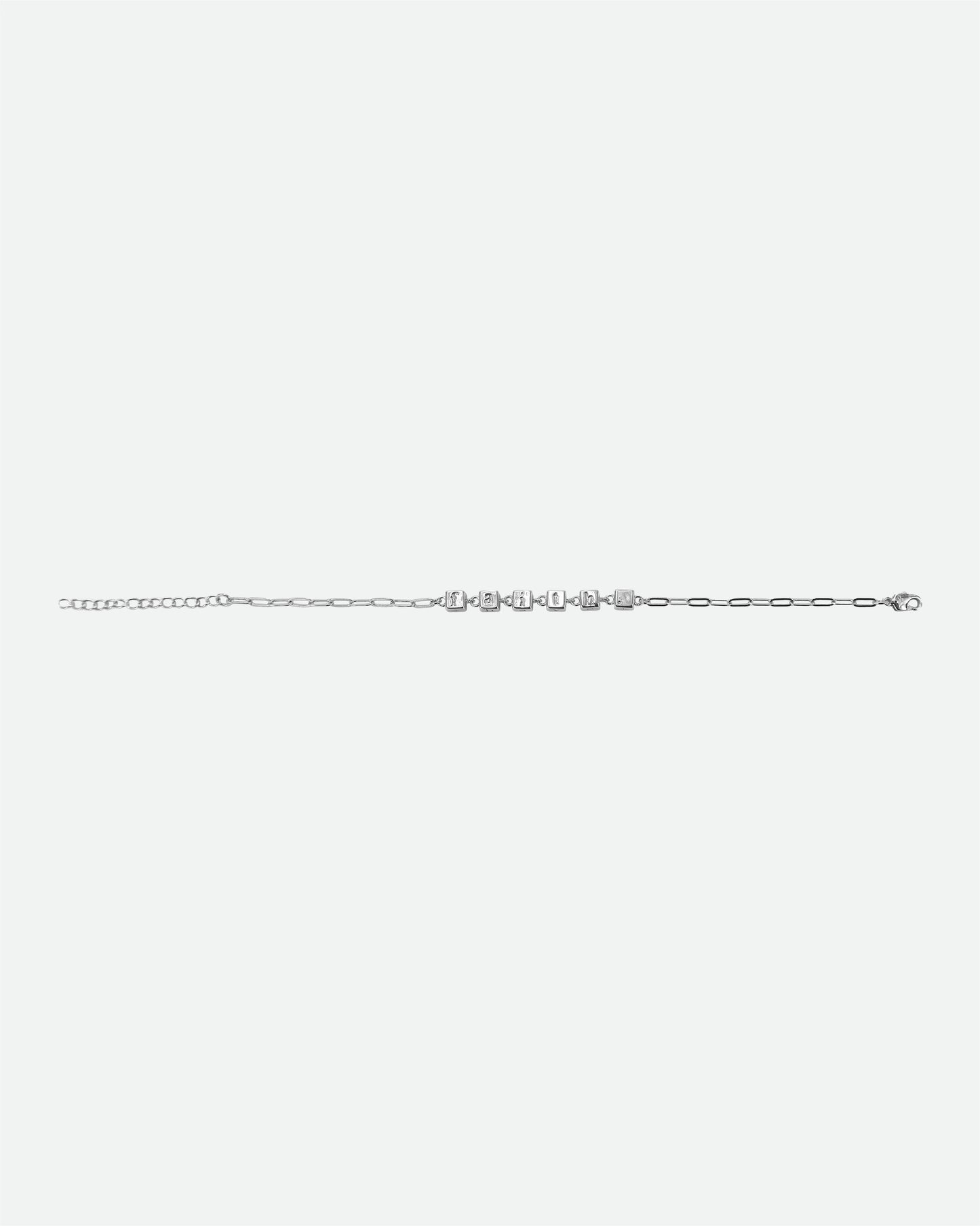 Silver 'Have Faith.' Bracelet