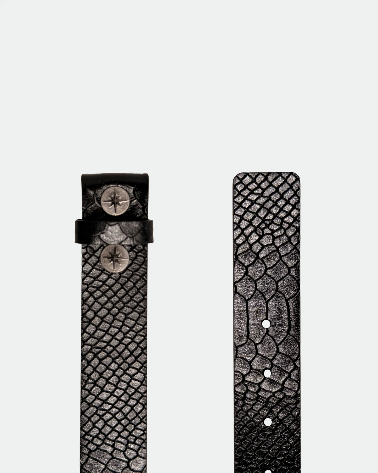 Black Snake Skin Belt Strap