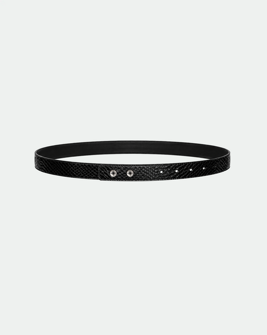 Black Snake Skin Belt Strap