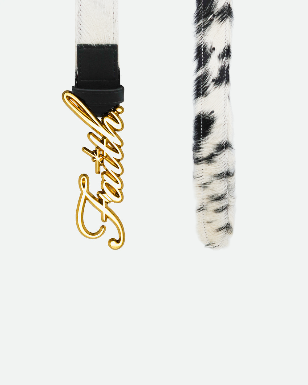 Cowhide Fur Gold Belt
