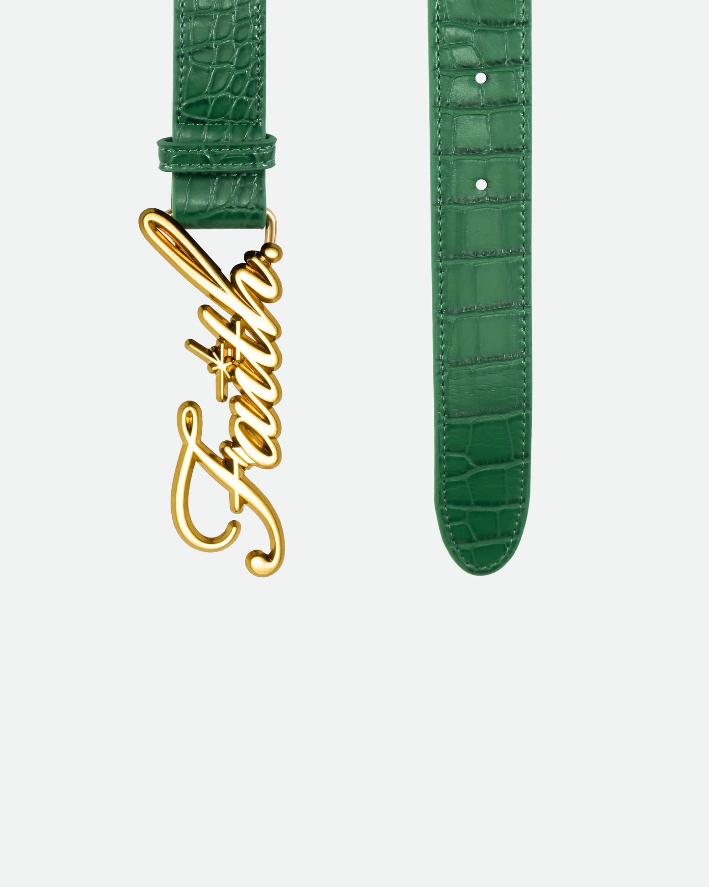 GREEN CROCODILE BELT