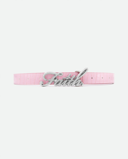 PINK CROCODILE BELT