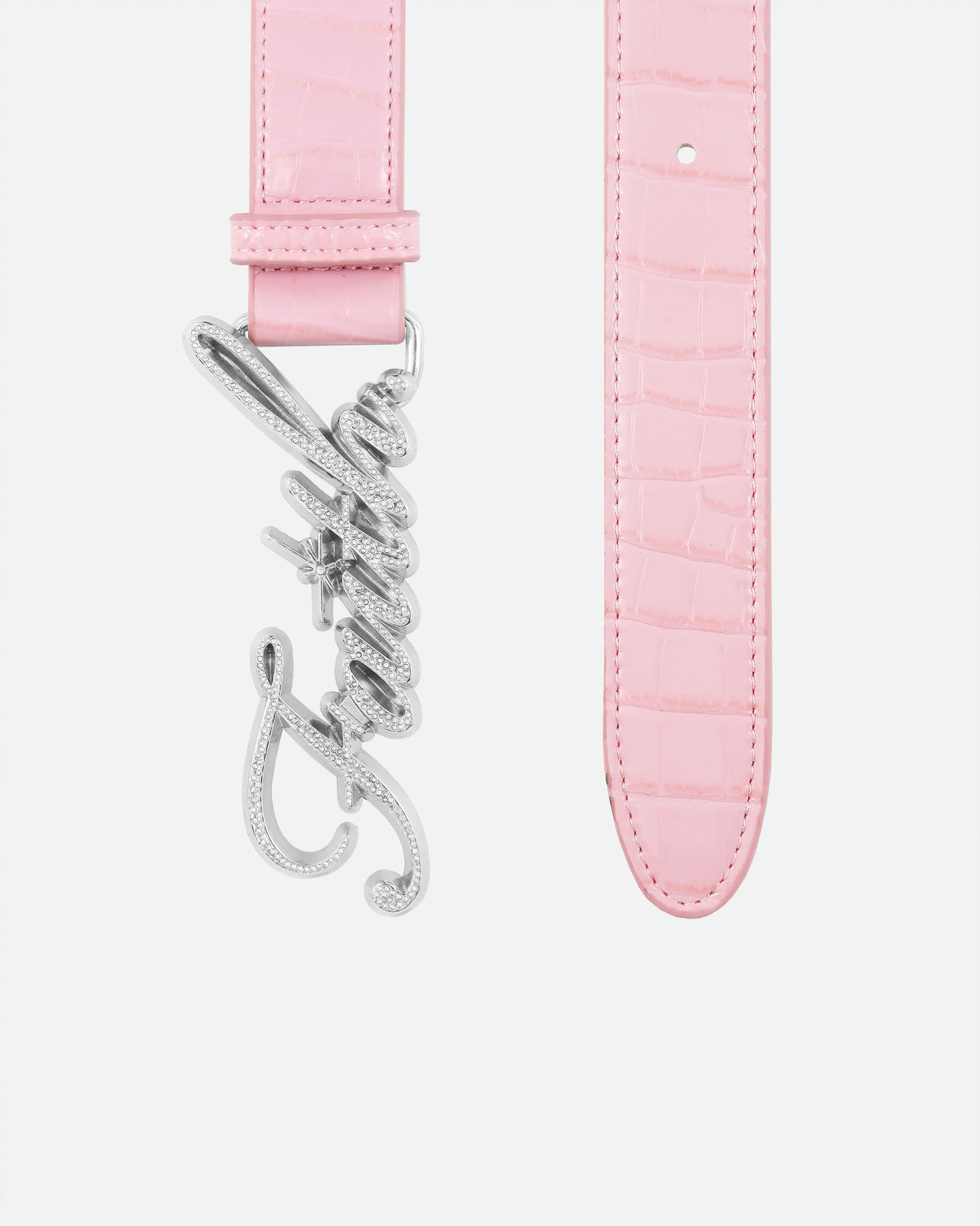 PINK CROCODILE BELT
