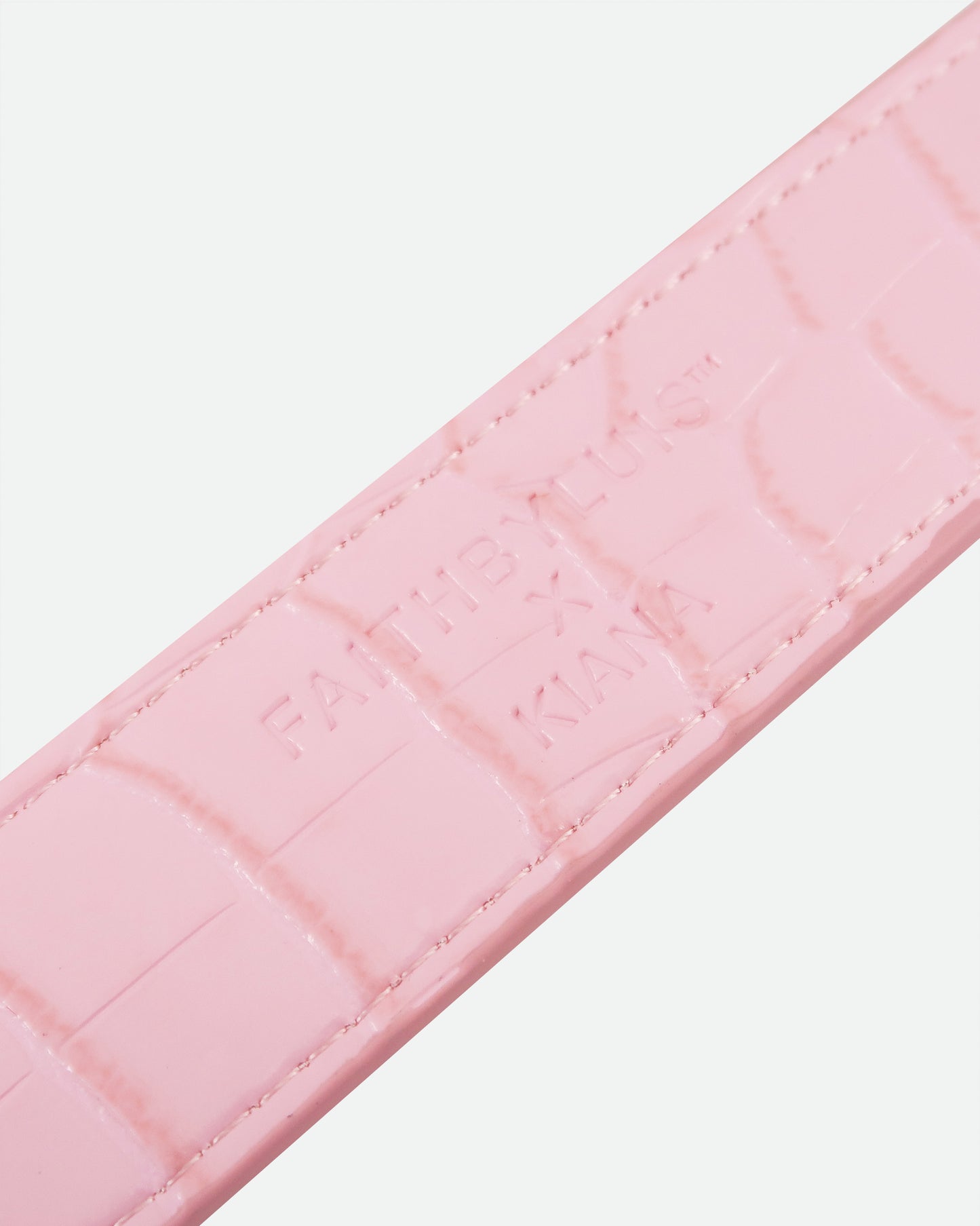 PINK CROCODILE BELT