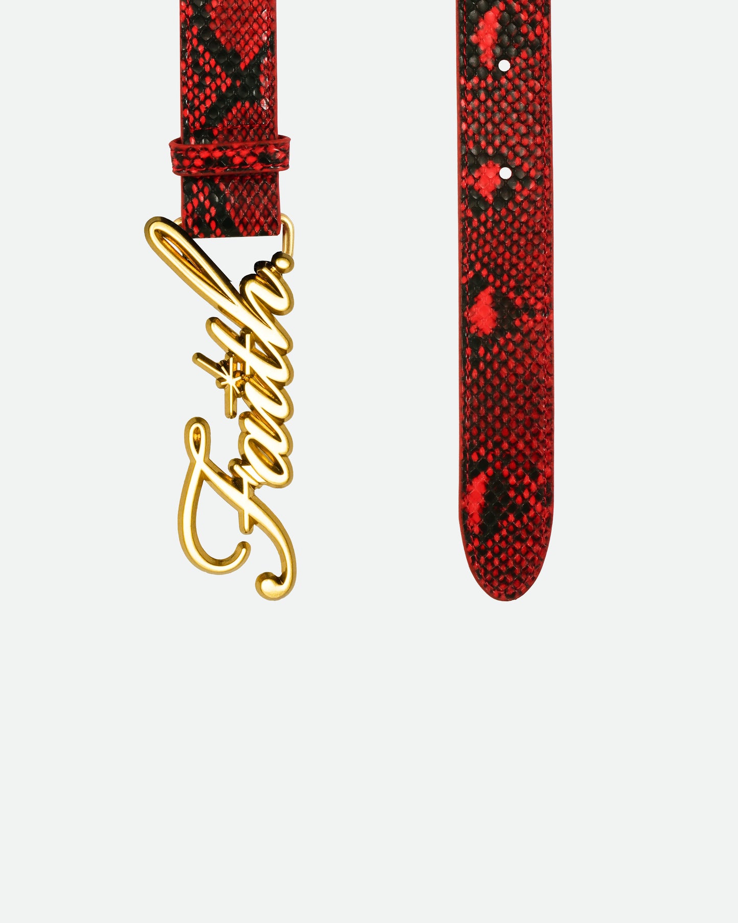 RED SNAKESKIN BELT