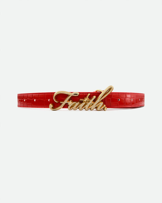 RED CROCODILE BELT