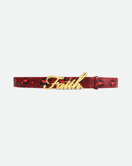 RED SNAKESKIN BELT