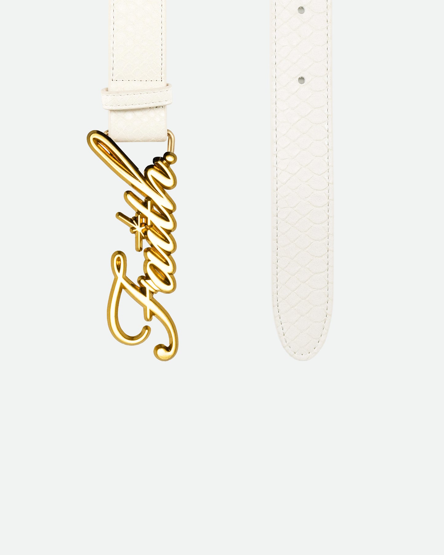 WHITE SNAKESKIN BELT