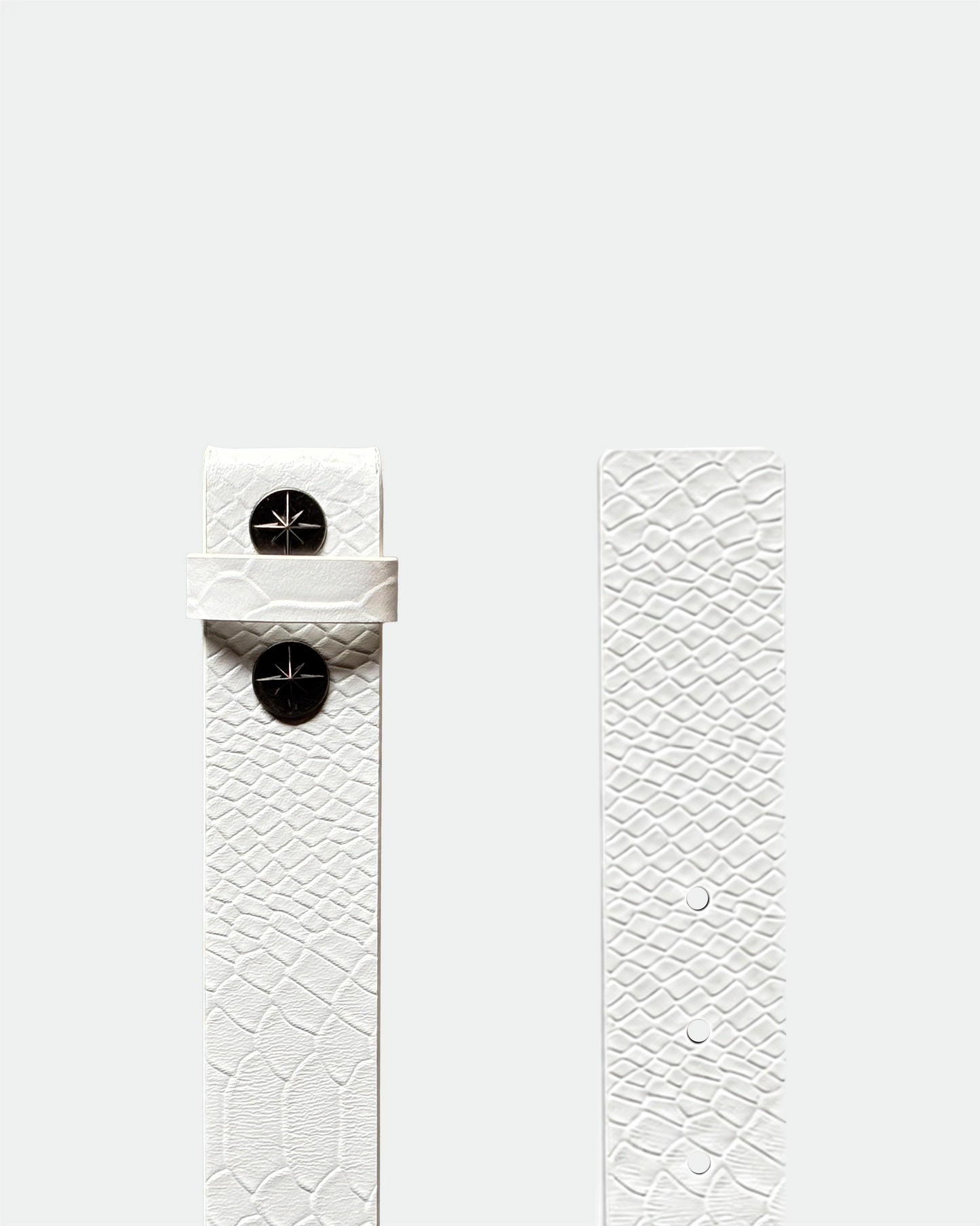 White Snake Skin Belt Strap