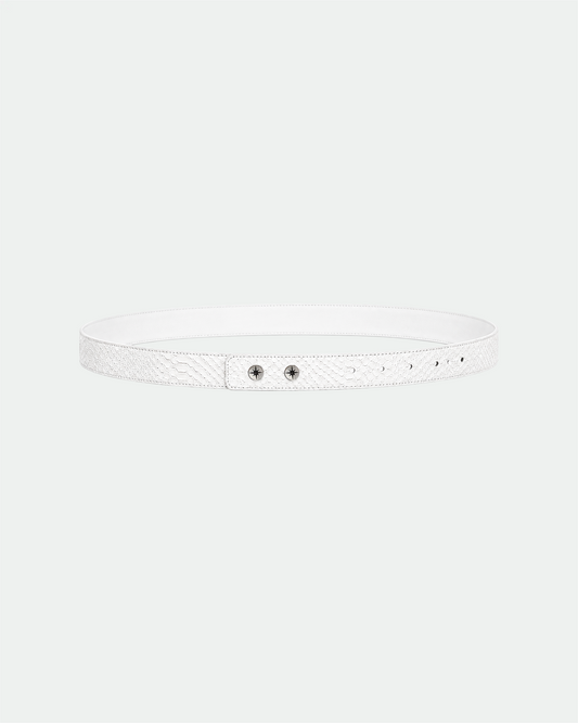 White Snake Skin Belt Strap