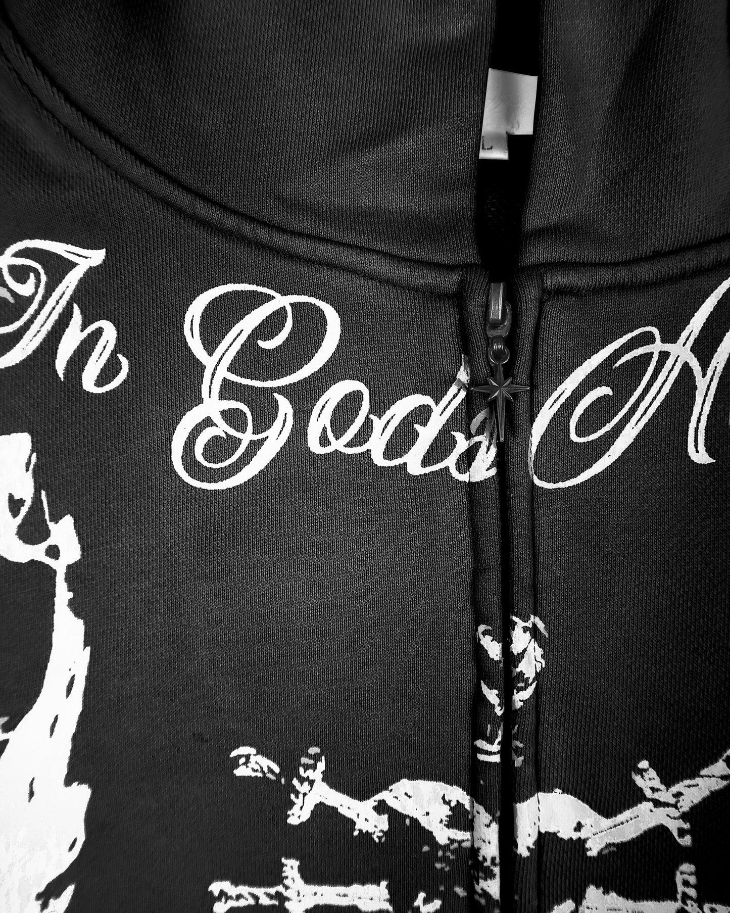 'In Gods Hands' Black Zip Up