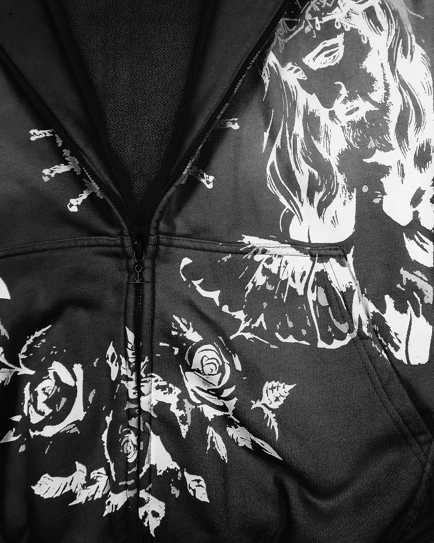 'In Gods Hands' Black Zip Up