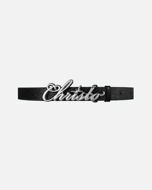 Black Fur Christo Belt
