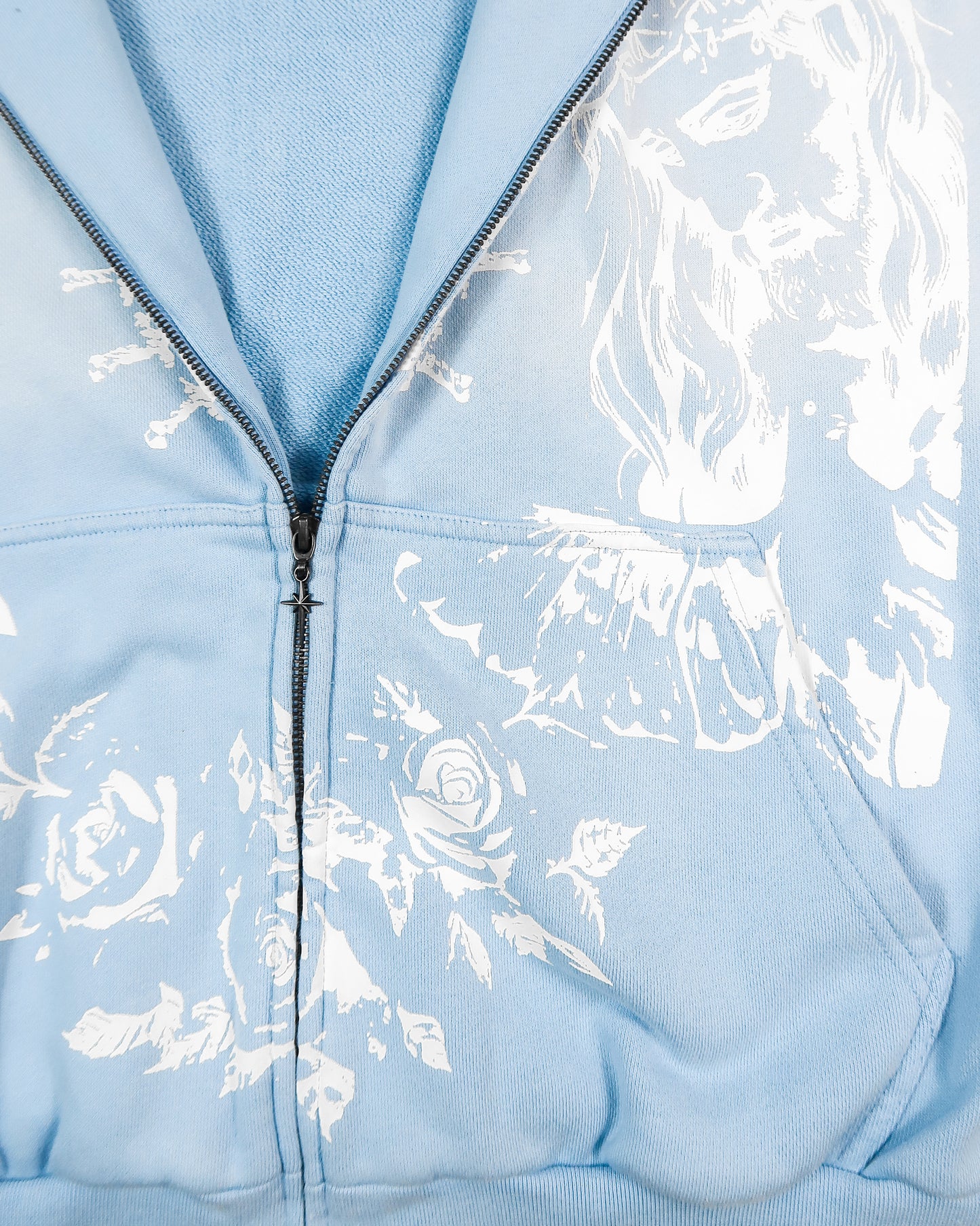 'In Gods Hands' Sky Blue Zip Up