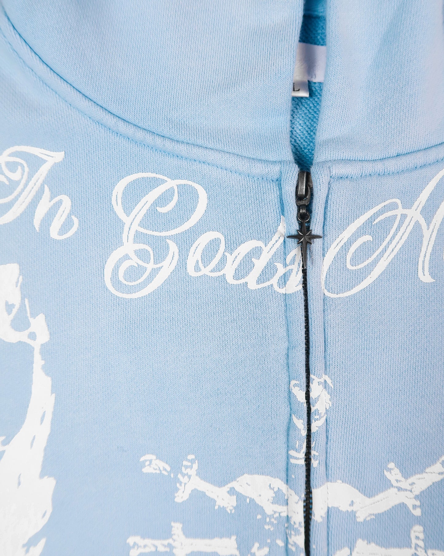 'In Gods Hands' Sky Blue Zip Up