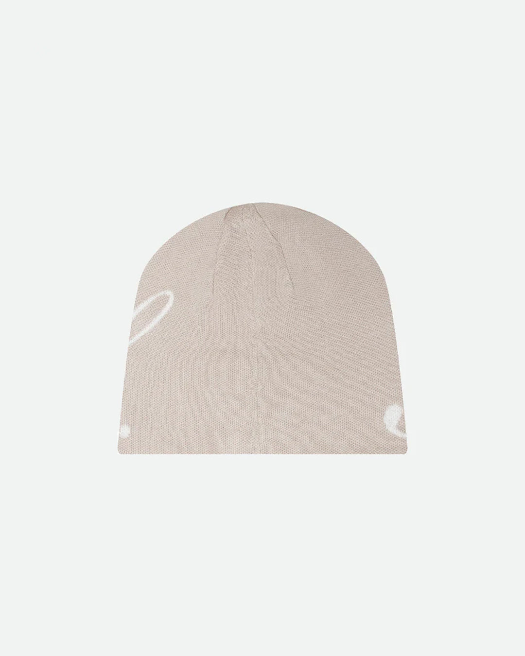 Reversible Jacquard Script Tan Beanie