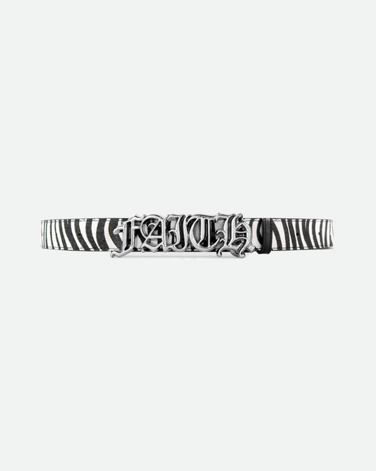 Zebra Old English Faith Belt